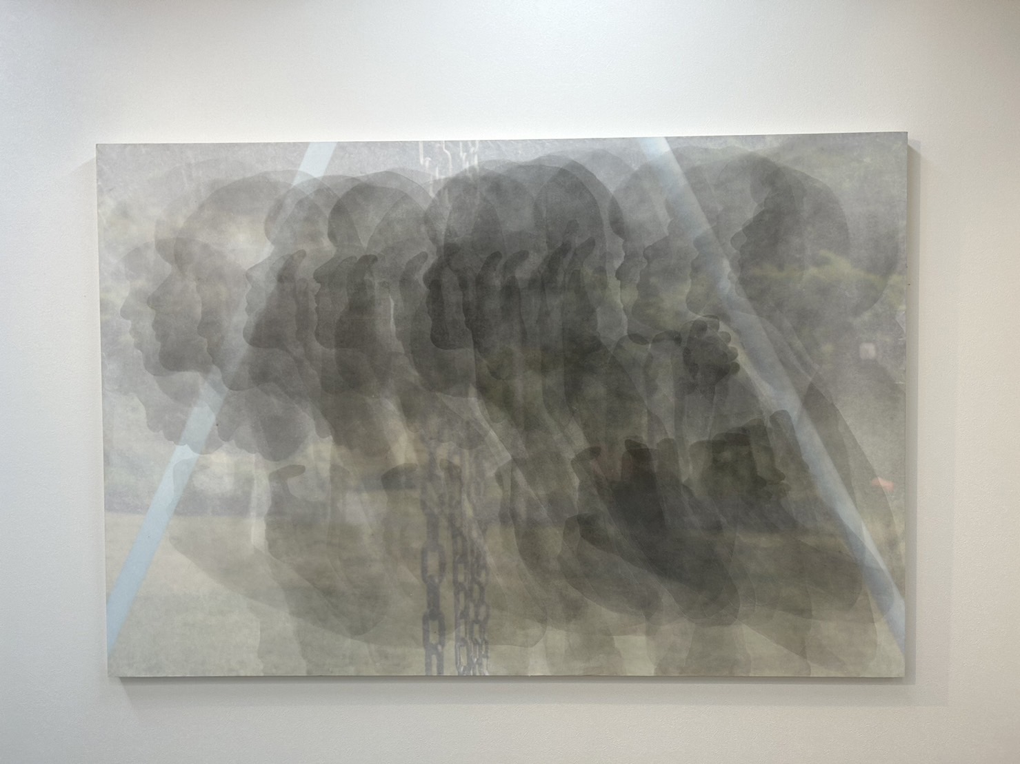 『Fragment of memory』2022 "白麻紙、墨、胡粉、 デジタルプリント"