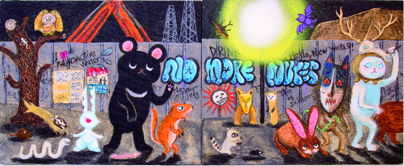 《工業団地 Walk on the wild side》,アクリル,キャンバス,2023,530×652mm×2枚